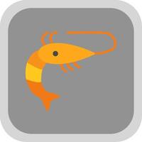 Shrimp Flat round corner Icon Design vector