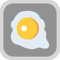 Fried Egg Flat round corner Icon Design vector