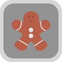 Gingerbread Man Flat round corner Icon Design vector