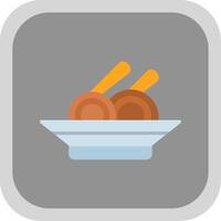 Noodles Flat round corner Icon Design vector