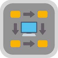 Workflow Flat round corner Icon Design vector
