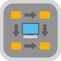 Workflow Flat round corner Icon Design vector