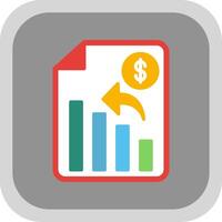 Analytics Flat round corner Icon Design vector