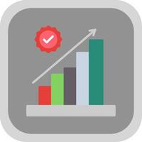 Bar Chart Flat round corner Icon Design vector