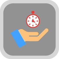 Time Flat round corner Icon Design vector