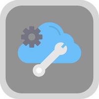 Cloud Computing Flat round corner Icon Design vector