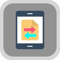 Data Transfer Flat round corner Icon Design vector