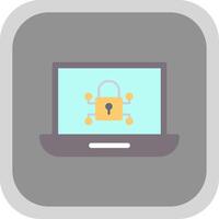 Cyber Security Flat round corner Icon Design vector