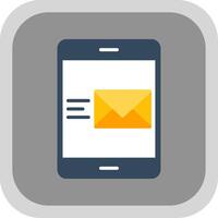 Email Flat round corner Icon Design vector