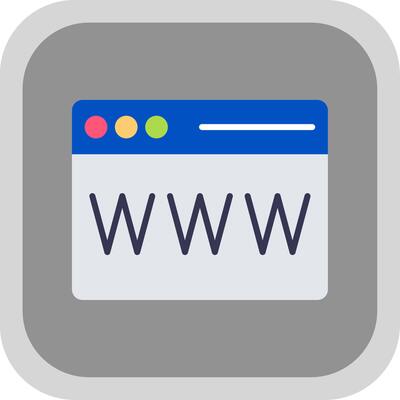 Website Flat round corner Icon Design