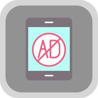 Ad Blocker Flat round corner Icon Design vector