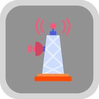 Signal Tower Flat round corner Icon Design vector