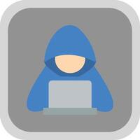 Hacker Flat round corner Icon Design vector