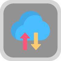 Cloud Data Transfer Flat round corner Icon Design vector