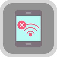 No Wifi Flat round corner Icon Design vector