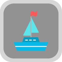 Boat Flat round corner Icon Design vector