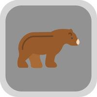 Bear Flat round corner Icon Design vector