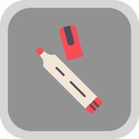 Pen Flat round corner Icon Design vector