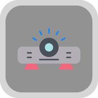 Projector Flat round corner Icon Design vector