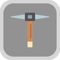 Pickaxe Flat round corner Icon Design vector