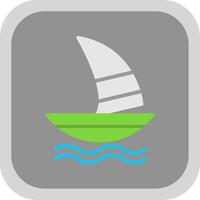 Windsurf Flat round corner Icon Design vector