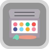 Watercolor Flat round corner Icon Design vector