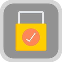 Smart Door Lock Flat round corner Icon Design vector