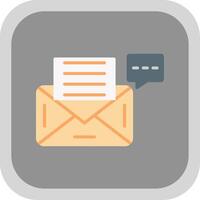 Envelope Flat round corner Icon Design vector