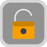 Open Lock Flat round corner Icon Design vector