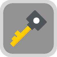 Key Flat round corner Icon Design vector