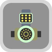 Head Light Flat round corner Icon Design vector