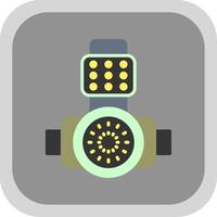 Head Light Flat round corner Icon Design vector