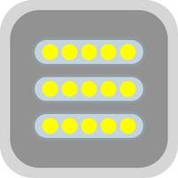 Led Light Flat round corner Icon Design vector