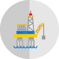 Offshore Platform Flat Scale Icon Design vector