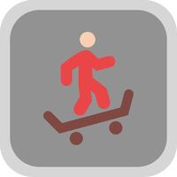 Skateboarding Flat round corner Icon Design vector