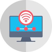 Wifi Server Flat Scale Icon Design vector