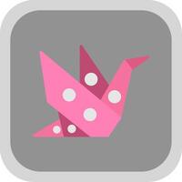 Origami Flat round corner Icon Design vector