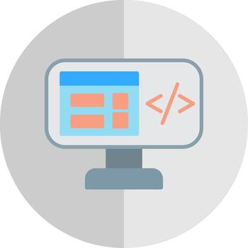 programa codificación plano escala icono diseño vector