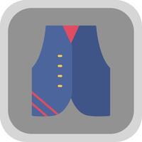 Waistcoat Flat round corner Icon Design vector