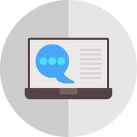 Laptop Info Chat Flat Scale Icon Design vector