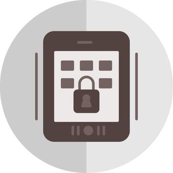 Tablet Secure Flat Scale Icon Design vector