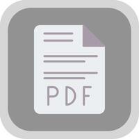 Pdf Flat round corner Icon Design vector