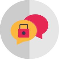 Chat Security Flat Scale Icon Design vector