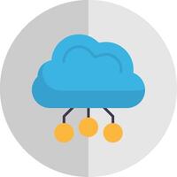 Digital Cloud Flat Scale Icon Design vector