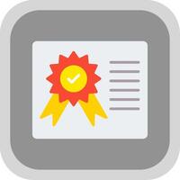 Certificate Flat round corner Icon Design vector