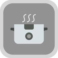 Boiling Flat round corner Icon Design vector