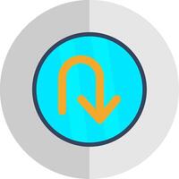 U Turn Flat Scale Icon Design vector