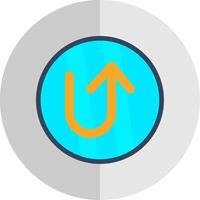 U Turn Flat Scale Icon Design vector