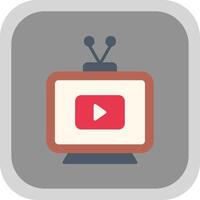 Television Flat round corner Icon Design vector