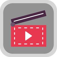 Clapperboard Flat round corner Icon Design vector